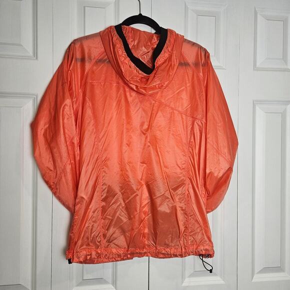 Columbia Omnishield Windbreaker Large Full Zip Hiking Travel Packable Orange - Picture 2 of 8